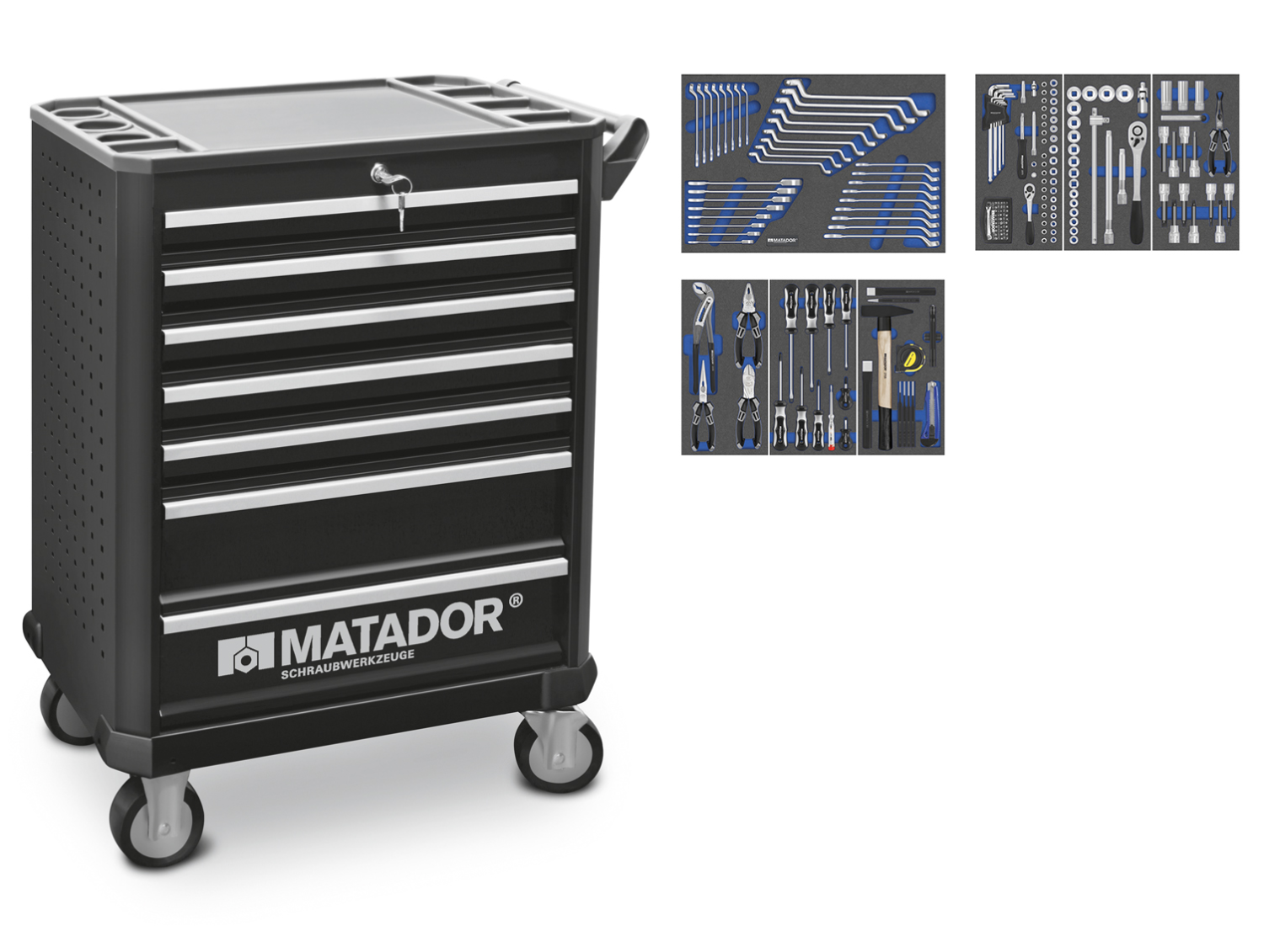 Matador Ratio Werkplaatswagen Automotive 7 laden, 182-delig