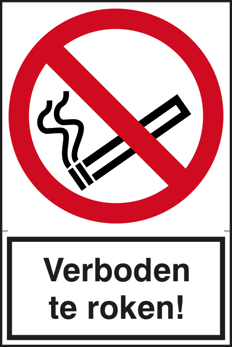 Spectrum ZK Bord Verboden te Roken 200x300mm