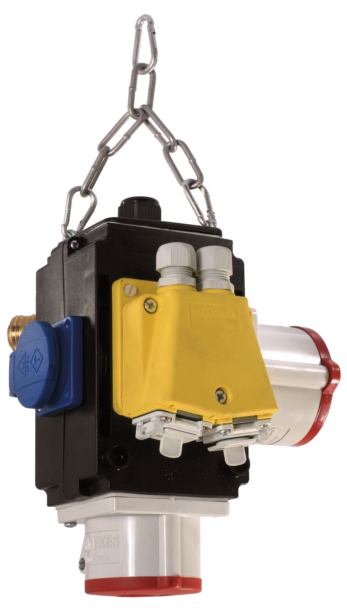 Schwabe MIXO Hangverdeler VI DAT+ 1x 230V/16A 2x RJ45 Cat6 1xCEE 400V/16A+ 32A 5-polig