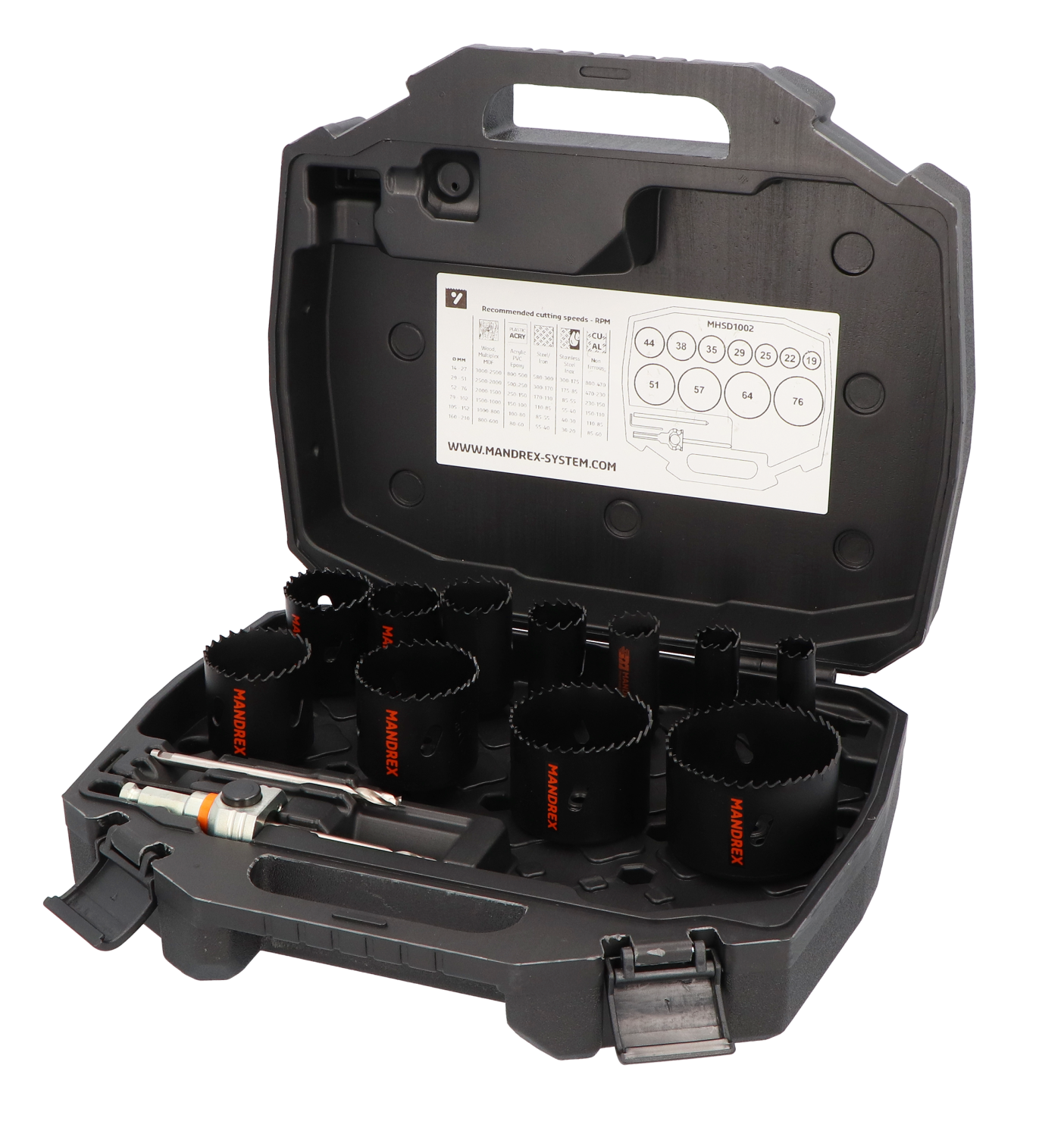Mandrex Industrieset EasyXcut Bi-metaal M3 MHSD1002 19mm-76 mm zesk.11, 15-delig