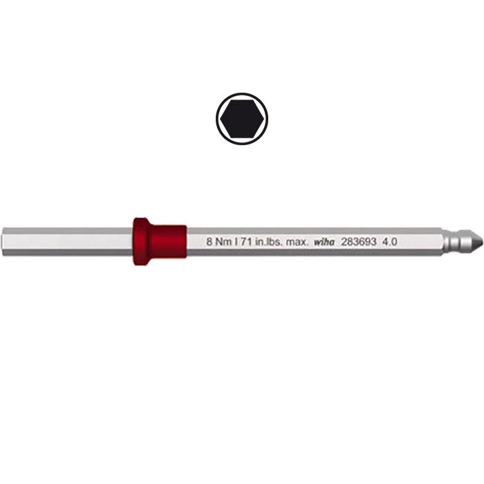 WIHA Wisselschacht Torque Sleutelgreep Inbus 283696 4,0 x 75mm 8.0 Nm