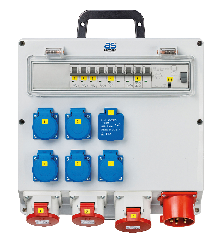 Schwabe CEE Stroomverdeler FIXO 6 MAX 400V/32A IP44