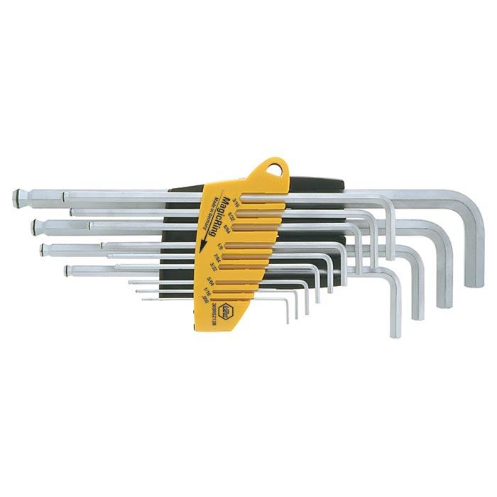 WIHA Inbussleutelset Kogelkop MagicRing ProStar mat verchroomd 369R inch 0.05- 3/8, 14-delig
