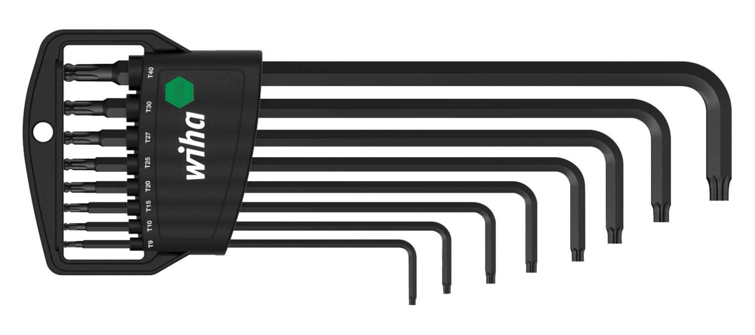 WIHA TORXsleutelset Kogelkop Classic gezwart 366BE T9-T40, 9-delig