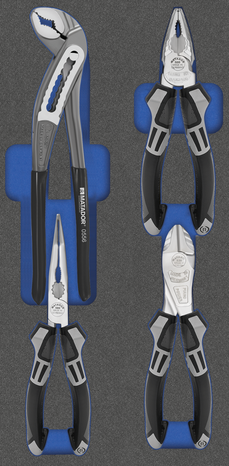 Matador MTS 1/3 Module Tangenset gebogen, 4-delig