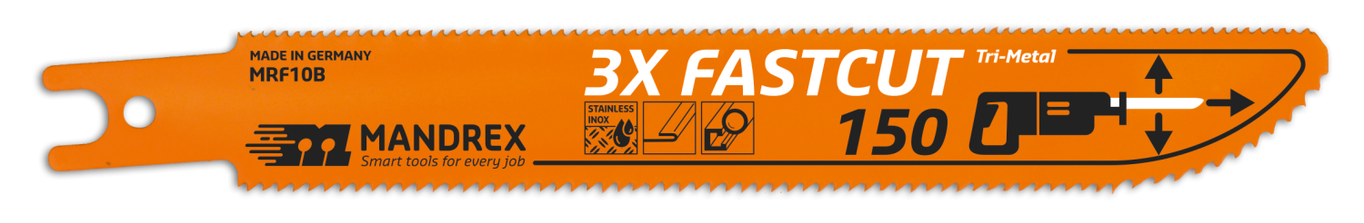 Mandrex 3X Fastcut Reciprozaagblad MRF10B 150mm fijne precisie snede (2 st.)