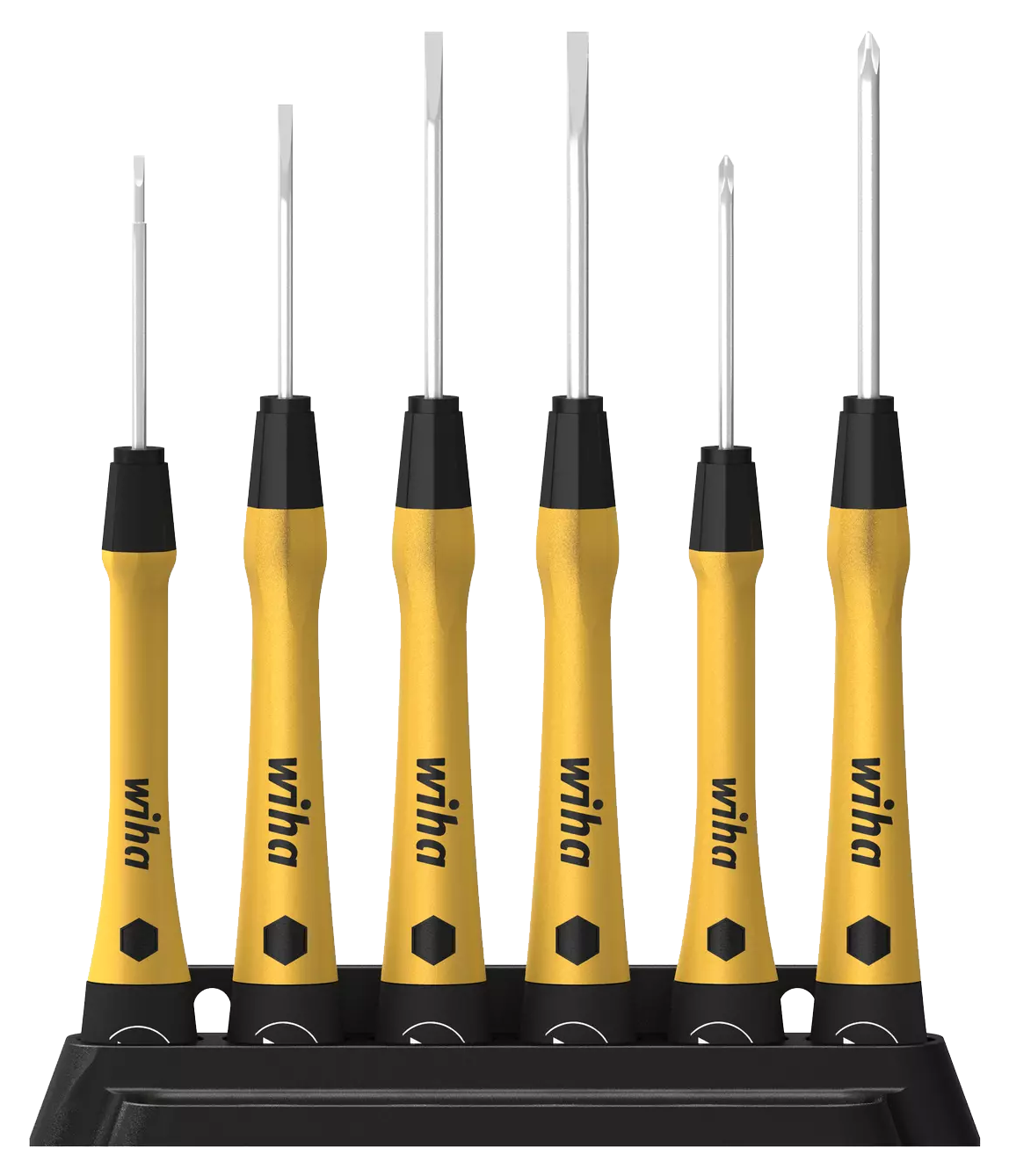 WIHA Microschroevendraaierset PicoFinish ESD 270P SL/PH met houder, 7-delig