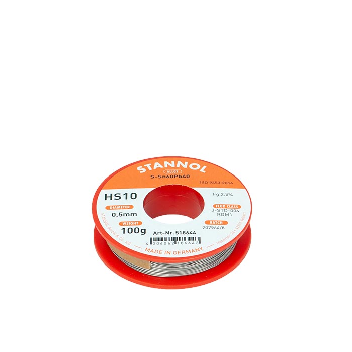 Stannol Soldeertin HS10 2510 Sn60Pb40 Ø 0,5mm 100g 518644