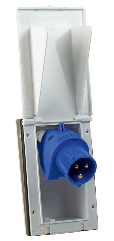 Schwabe Camping CEE Inbouwcontactdoos uitklapbaar 230V/16A IP44 3-polig Wit