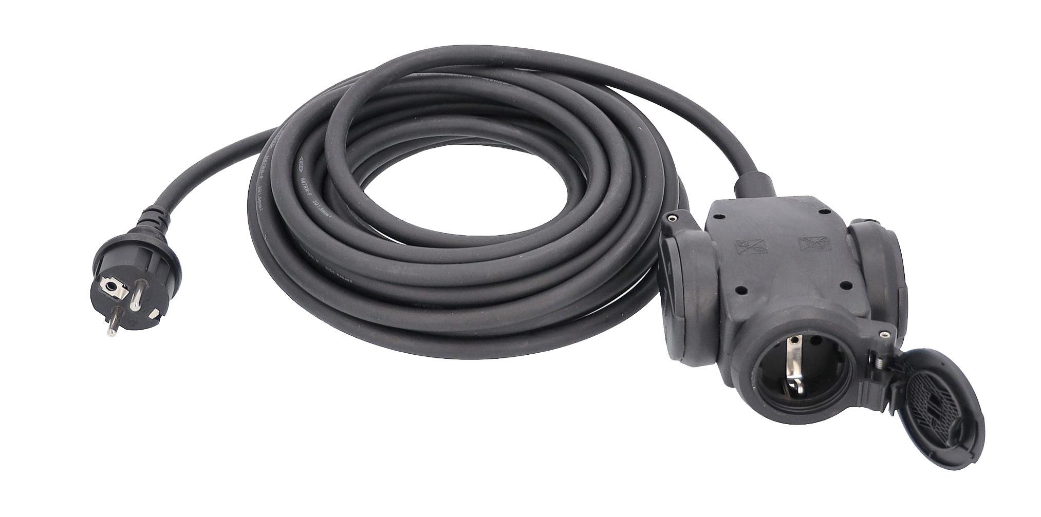Schwabe Verlengkabel H07RN-F 3G1,5 10m met Verdeelblok 230V/16A IP44 3-voudig