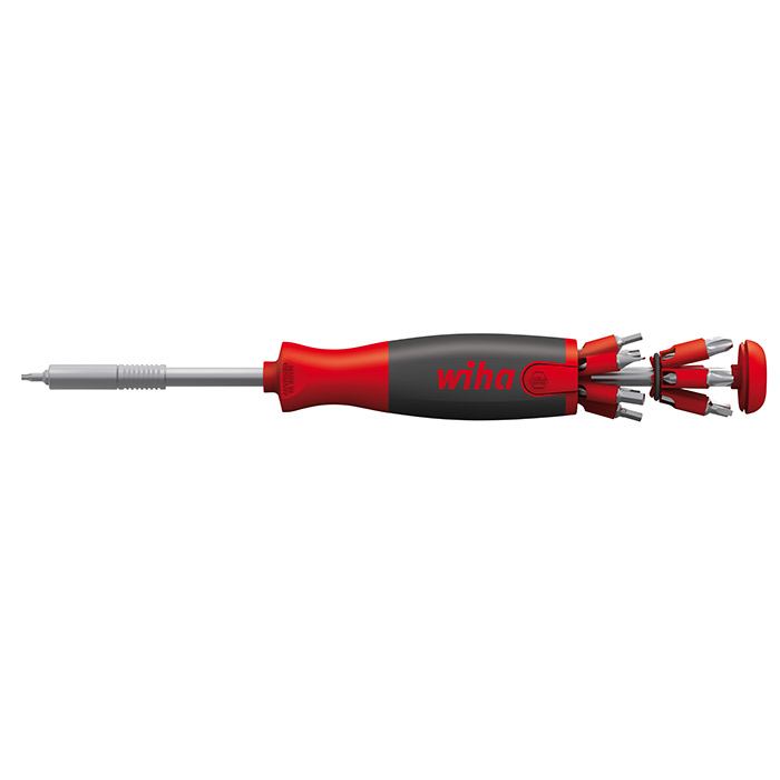 WIHA Schroevendraaier met Bitmagazijn LiftUp 26 one 380304 SL/PH/PZ/TORX/Inbus in blister