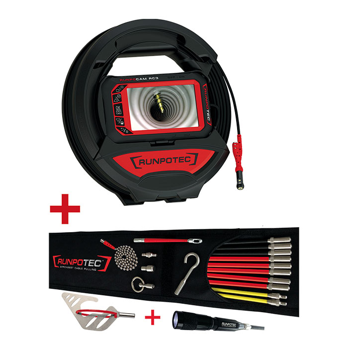 RUNPO ACTIESET Inspectiecamera RC3 15m + Runposticks - Comfort Pakket