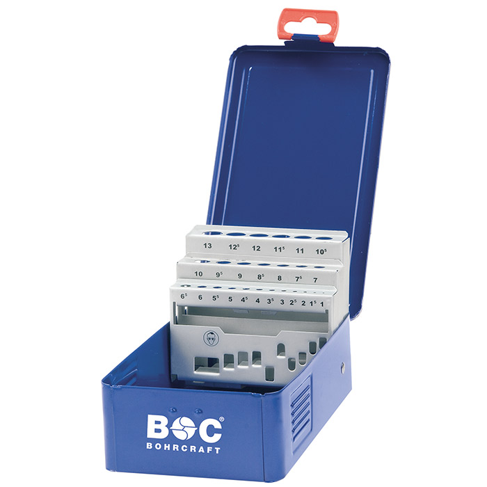 BC Metalen Cassette Spiraalboren Ø1-10.5 x 0.5mm + 3.3/4.2/6.8/10.2mm Leeg M24, 24-delig