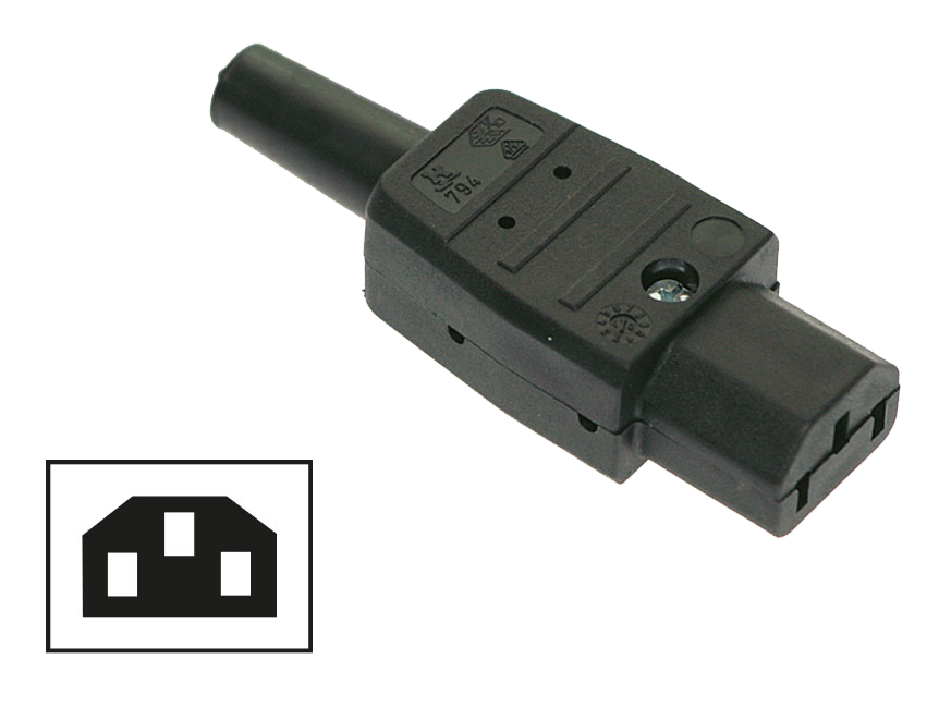 Schwabe Apparaatstekker Thermoplastisch 230V/10A IP20 C13 70°C