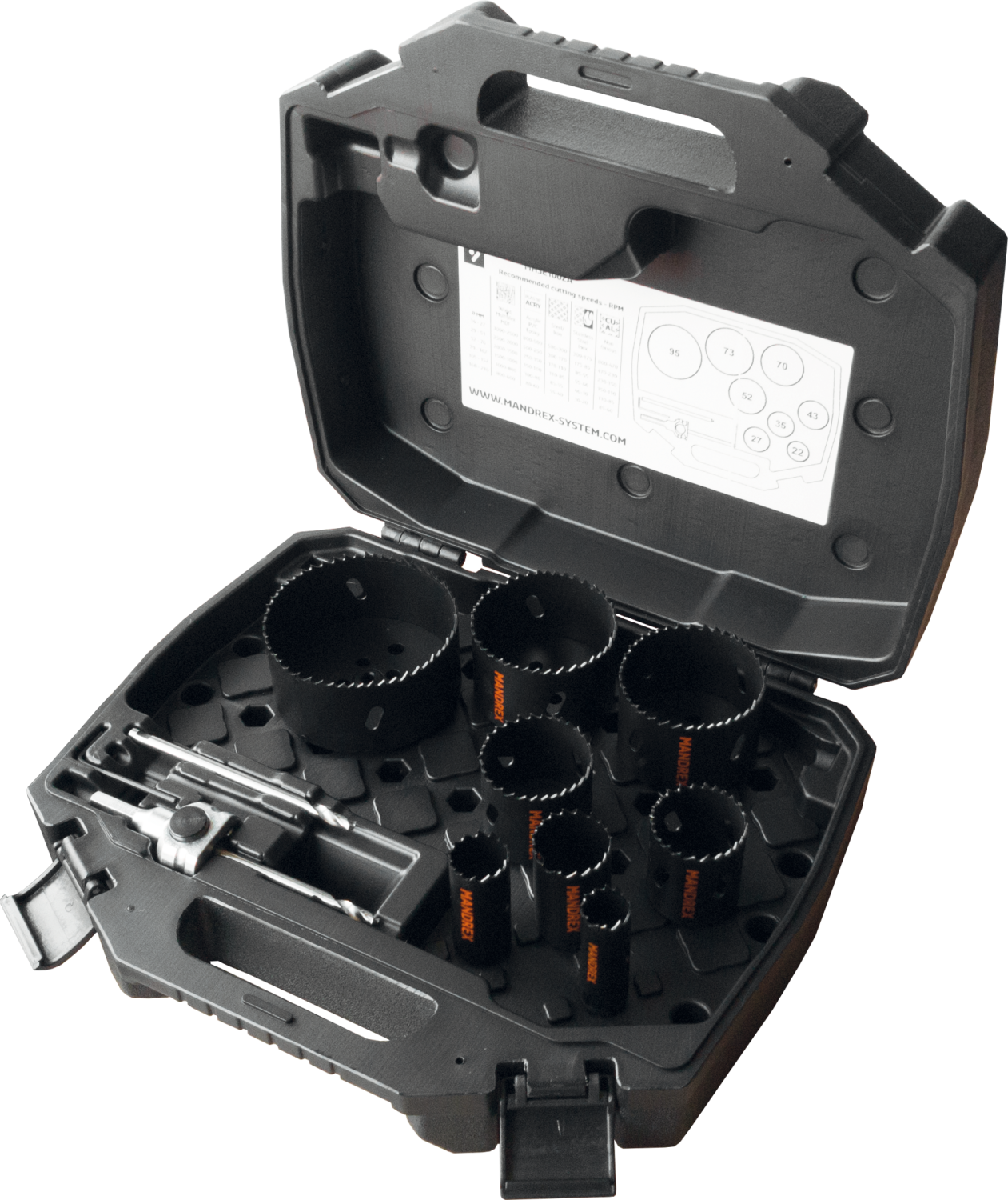 Mandrex Loodgieterset EasyXcut Bi-metaal M3 MHSP1002 zesk.11, 19mm-57mm, 10-delig