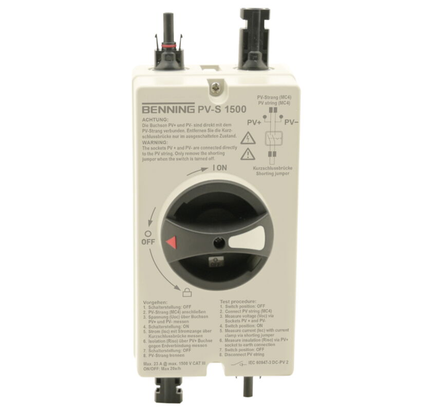 BENNING PV-S 1500 Kortsluitschakelaar tot 1500 V