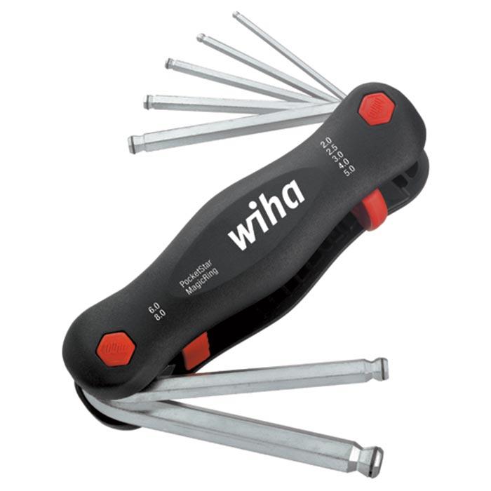 WIHA Inbussleutelset Kogelkop MagicRing PocketStar Mini uitklaphouder 369RP, 7-delig