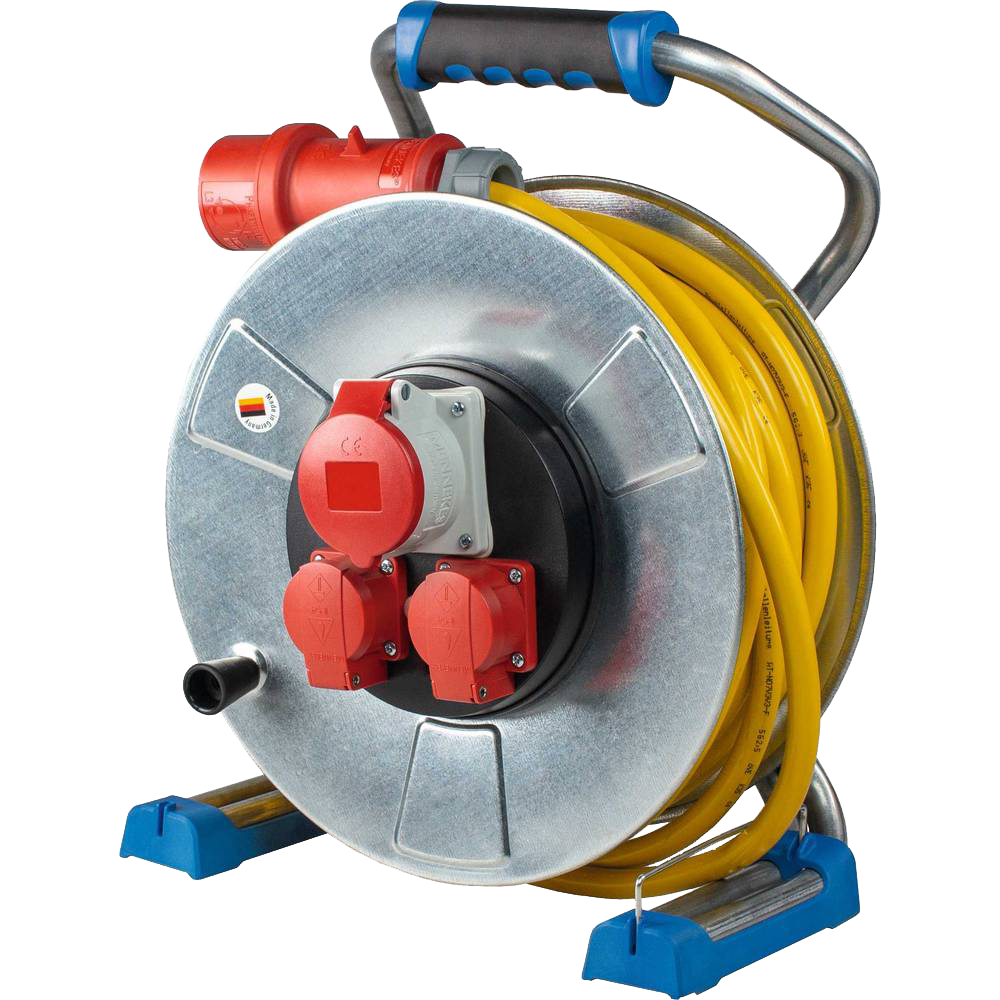 Schwabe CEE Kabelhaspel Xperts Metaal 400V/16A IP44 PVC AT-N07V3V3-F 5G2.5 faseomkeer 25m