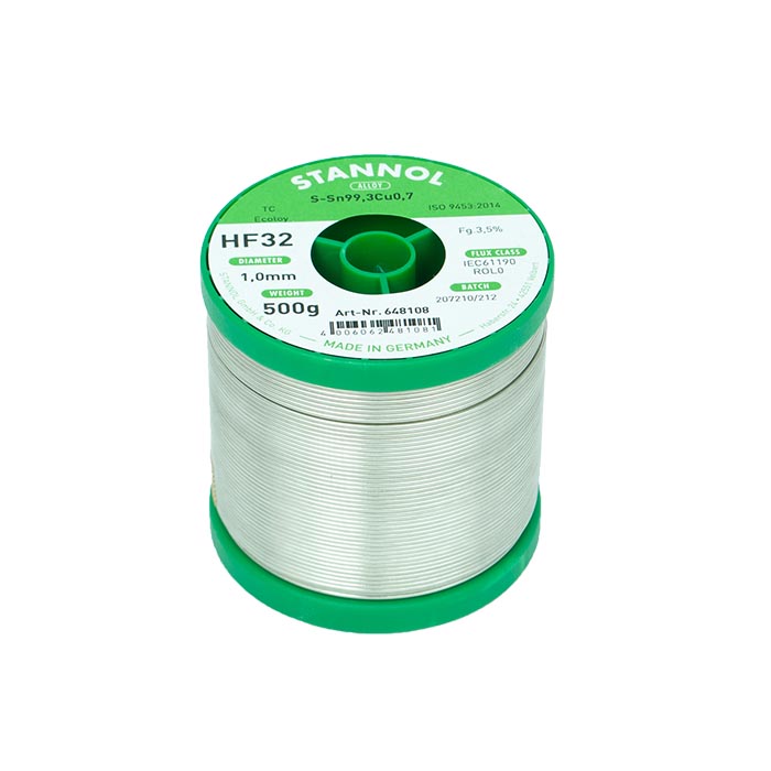 Stannol Soldeertin HF32 Sn99,3Cu0,7 Ø 1,0mm 500g 648108