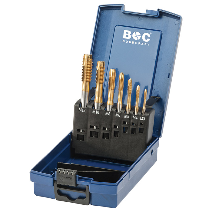 BC Machinetappenset HSS-E MGB 7G-K vorm B TiN M3-M12, 7-delig