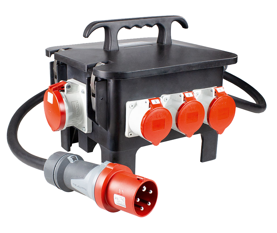 Schwabe CEE Mobiele Stroomverdeler M63 400V/63A IP44 5-polig met kabel H07RN-F 5G16 2m