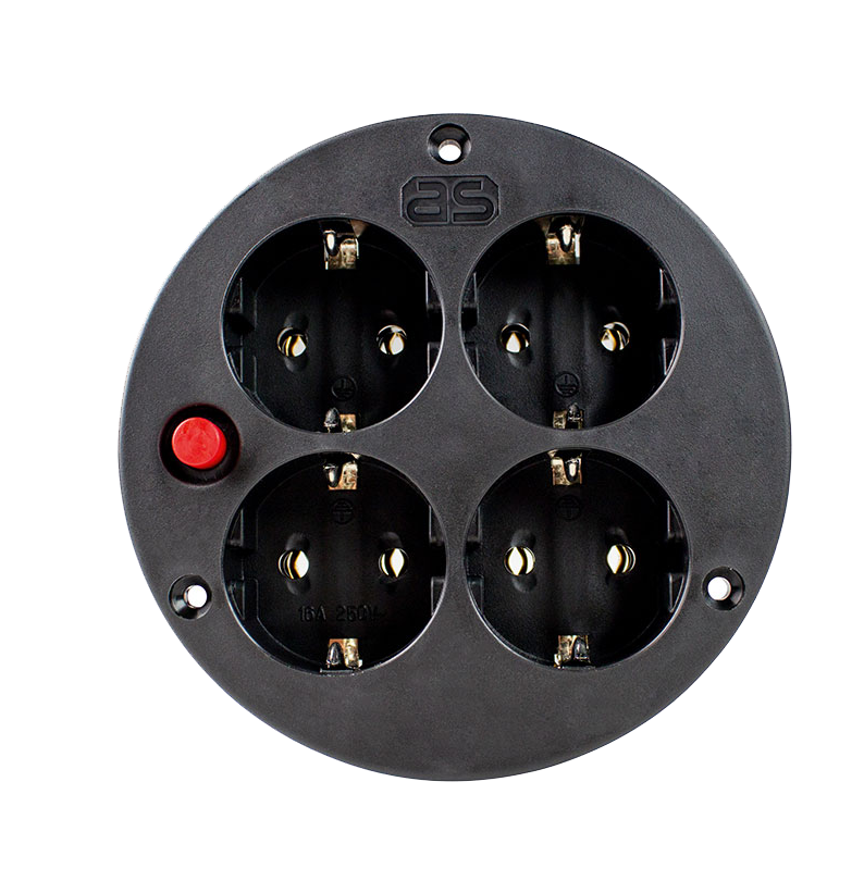 Schwabe Contactdoos inzetstuk 230V/16A IP20  tbv Kabelhaspel met 4 contacten