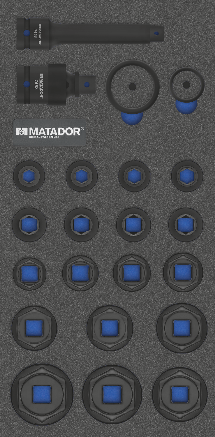 Matador MTS 1/3 Module 1/2" Krachtdoppenset 10-34mm, 24-delig