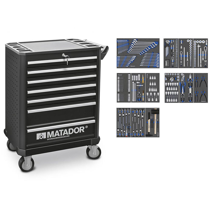 Matador Ratio Werkplaatswagen Automotive Pro 7 laden, 297-delig
