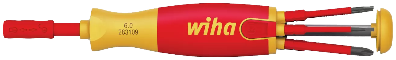 WIHA Schroevendraaier met Bitmagazijn LiftUp Electric SL/PH 2831 in blister