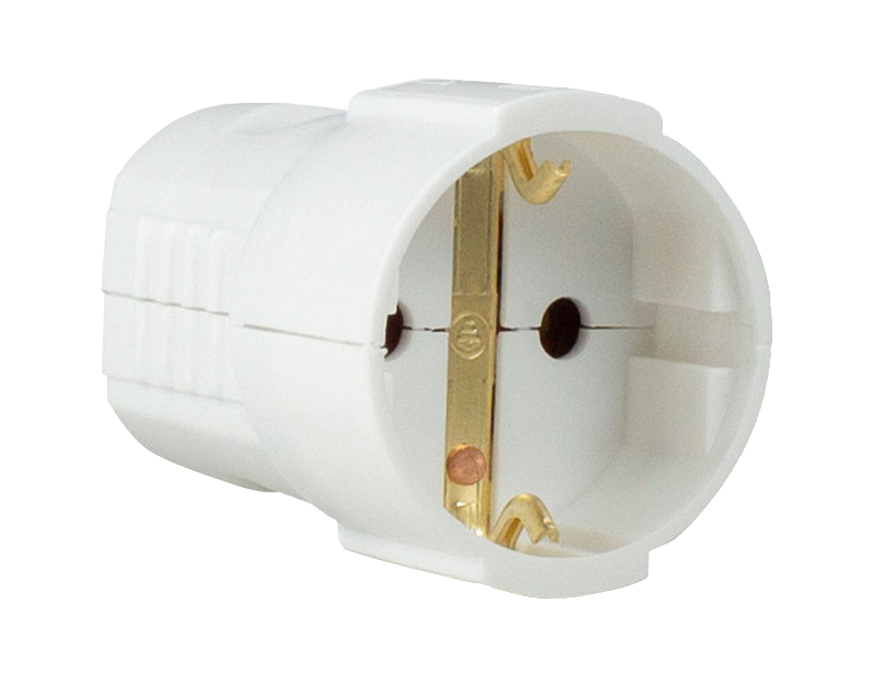 Schwabe Contrastekker recht 230V/16A IP20 randaarde 1.5mm² wit