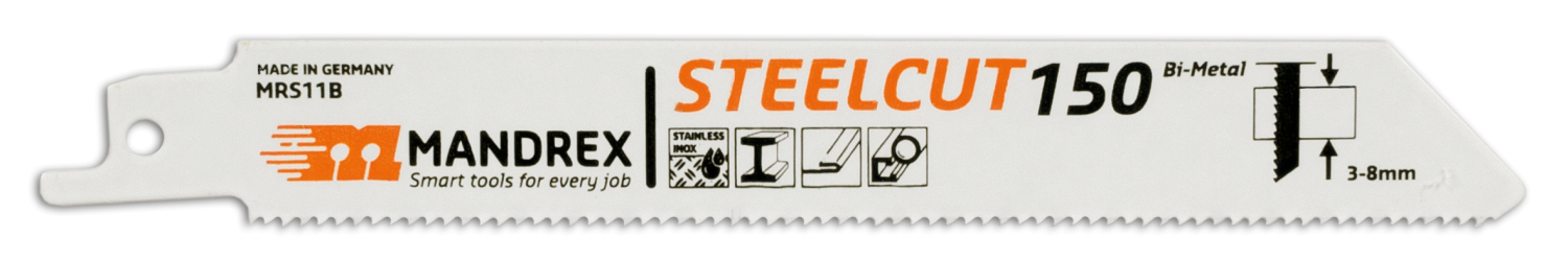 Mandrex Steelcut Reciprozaagblad MRS11B 150mm grof (2 st.)