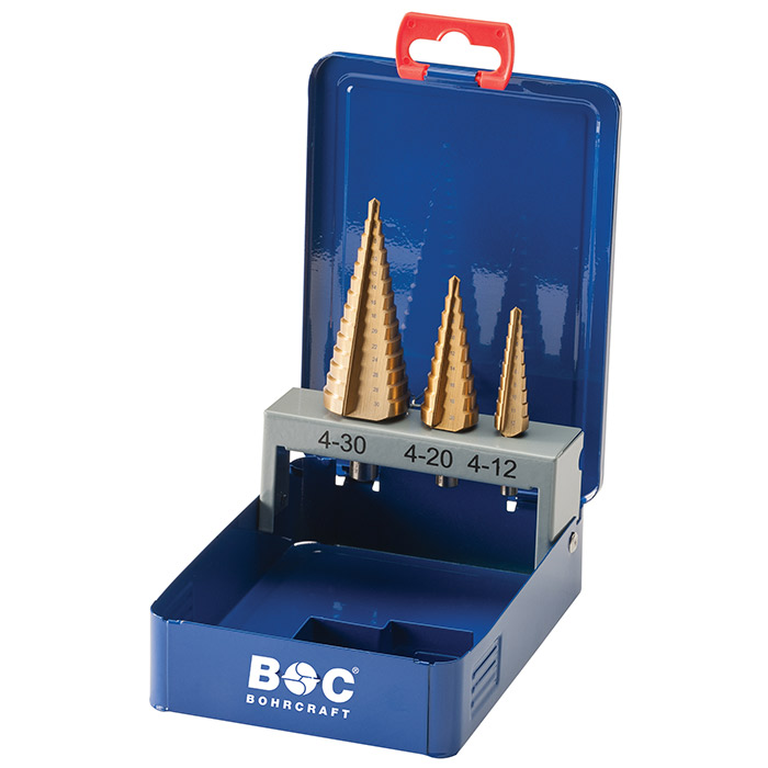 BC Trapborenset HSS-G TiN STB3-K 1/2A/3A, 3-delig
