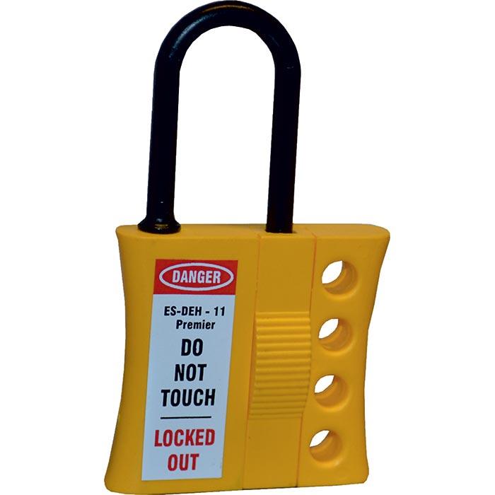 Spectrum Lockout Antistatische Hangslotbeugel Nylon 4 gaten met label Ø6mm
