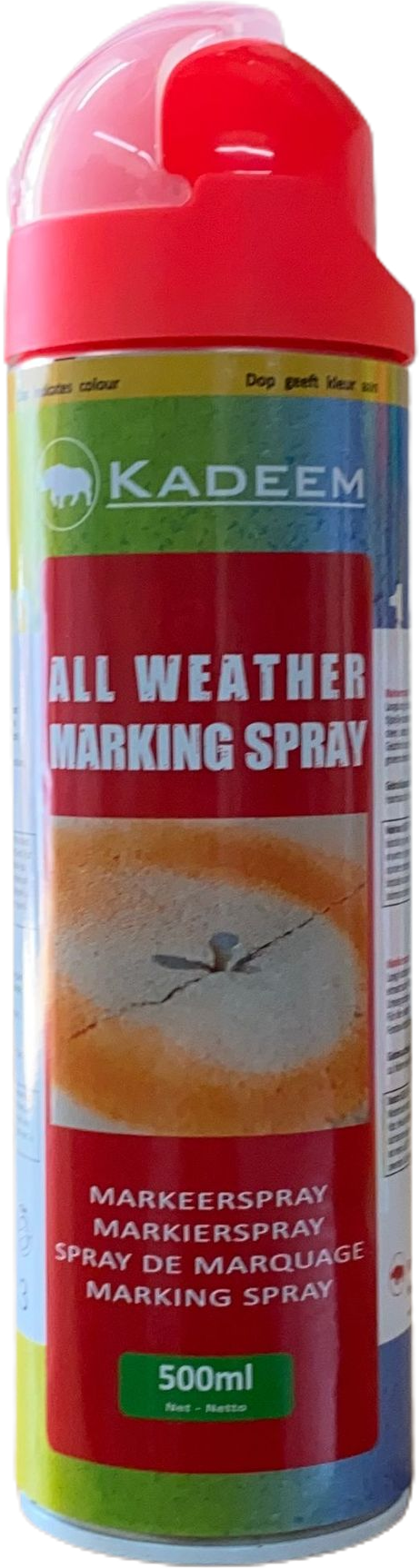 Kadeem Markeerspray All Weather 500ml Fluor Rood