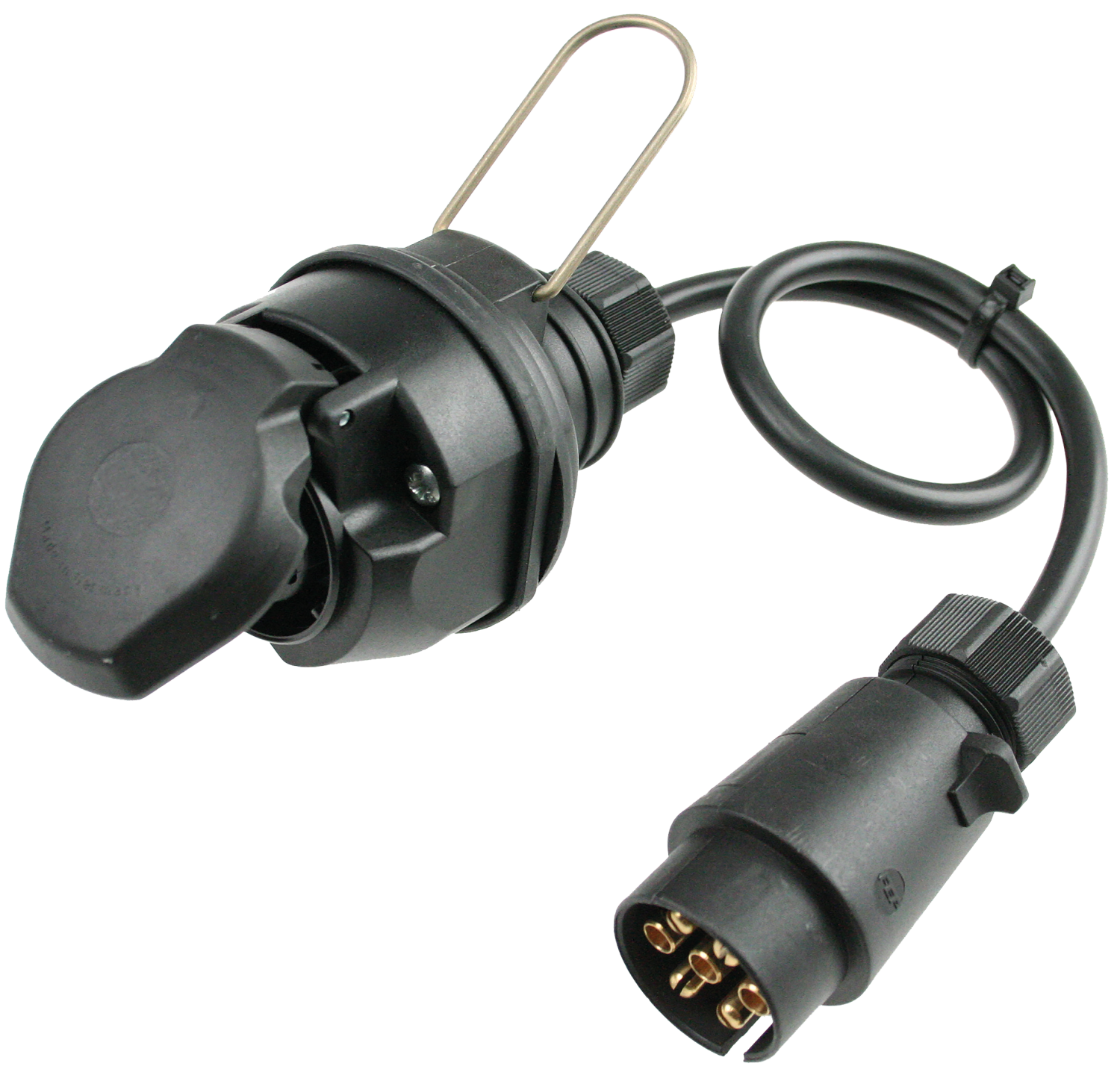 Schwabe Camping Adapterkabel 12V IP44 7-polig voertuig naar 13-polig aanhanger 0,6m