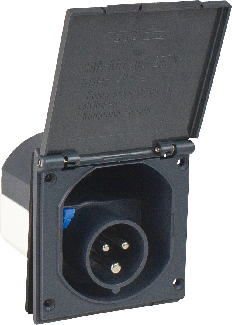 Schwabe Camping CEE Inbouwcontactdoos 230V/16A IP44 3-polig Zwart