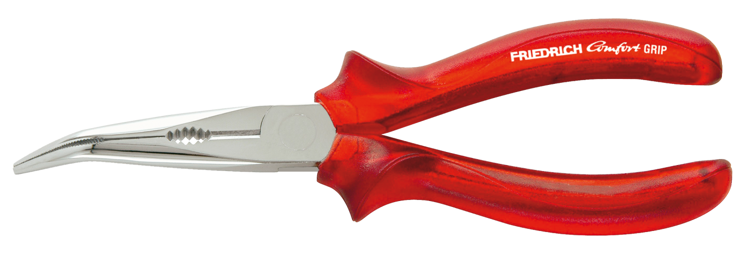 Friedrich Telefoontang gebogen rood transparant 160mm