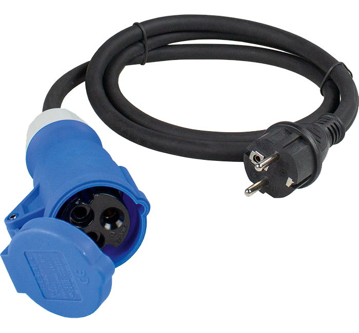 Schwabe Camping CEE AdapterKabel met geaarde Stekker 230V/16A IP44 H07RN-F 3G2,5 0.5m