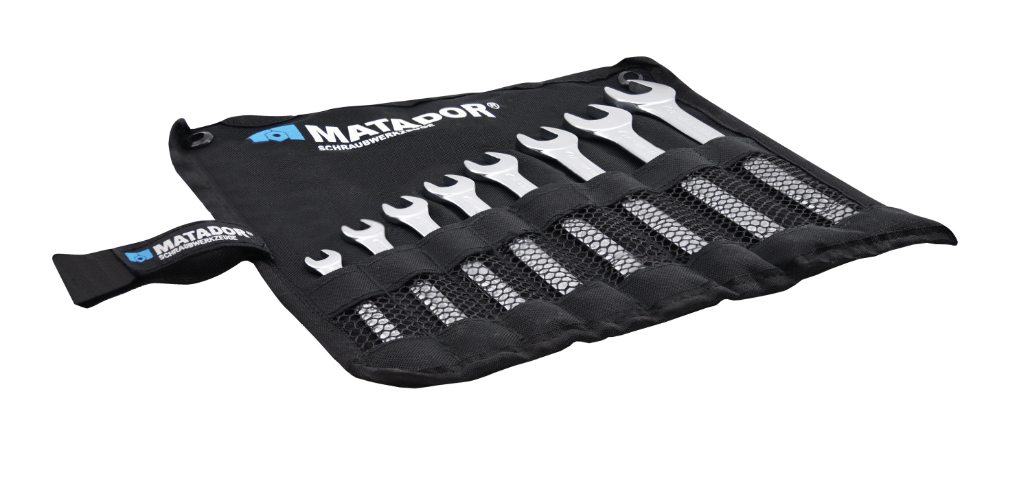 Matador Dubbele Steeksleutelset 6x7-20x22mm in roltas, 8-delig